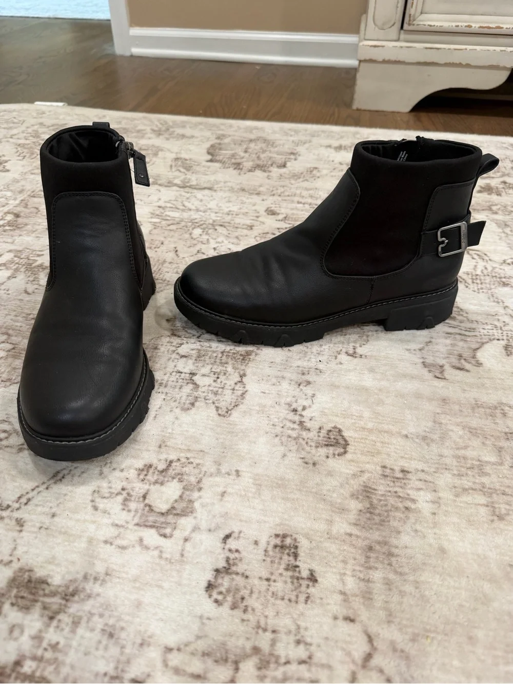 Dr. Scholl's Black Chelsea Ankle Boot with Buckle